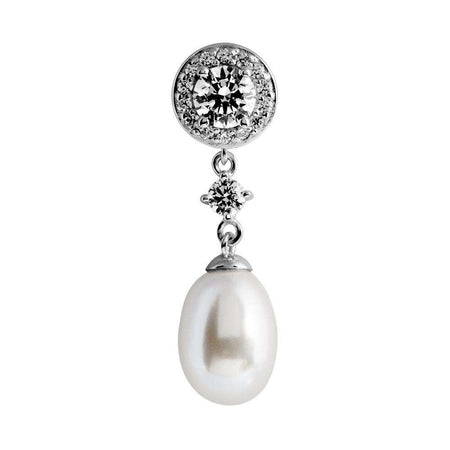 Colgante de plata con perla oval